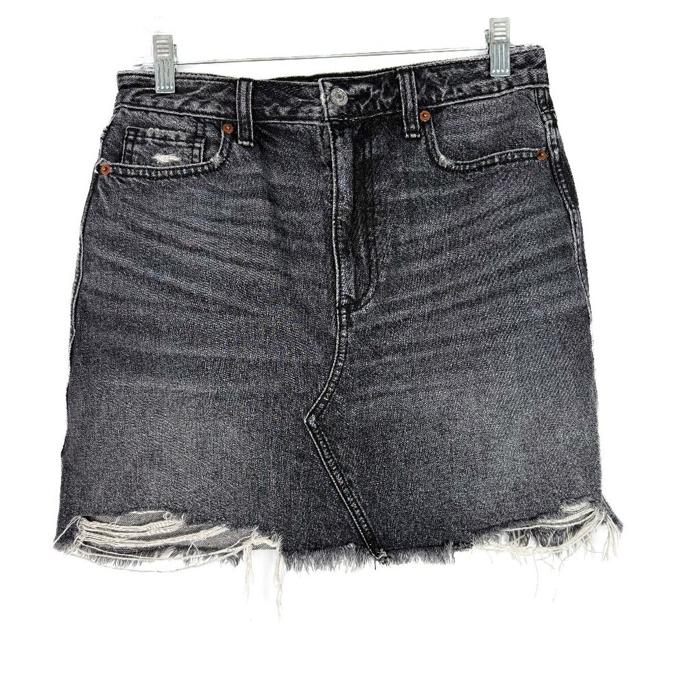 Abercrombie & Fitch Zoe Natural Rise Vintage A-Line Skirt Faded Black Size 27 4
